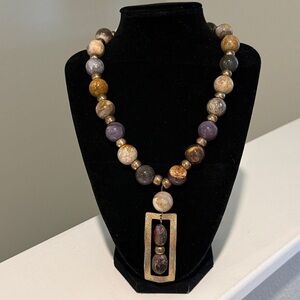 Artisan Made Chunky Agate Stone Bead Necklace